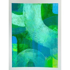 Intersectionality 3 Original Abstract Acrylic Painting 11x14in Mat Frame Ready